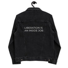 LIBERATION IS AN INSIDE JOB | Black Denim Jacket | Embroidered