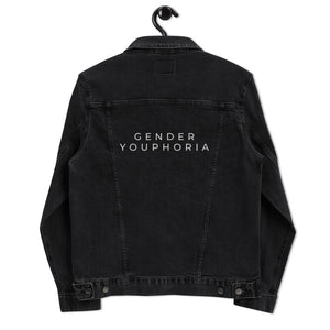 GENDER YOUPHORIA | Black Denim Jacket | Embroidered